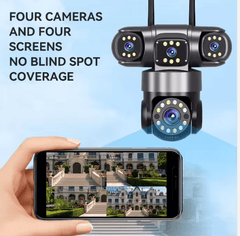 LX Triple-Lens Security Camera – 360° Smart Surveillance with Night Vision
