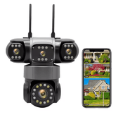 LX Triple-Lens Security Camera – 360° Smart Surveillance with Night Vision