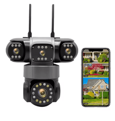 LX Triple-Lens Security Camera – 360° Smart Surveillance with Night Vision