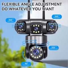 LX Triple-Lens Security Camera – 360° Smart Surveillance with Night Vision