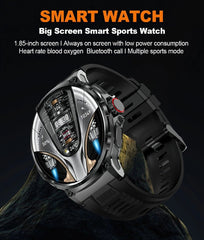 1.85" Ultra HD Smartwatch GPS Bluetooth Call Health Monitoring Watch Gym Gift