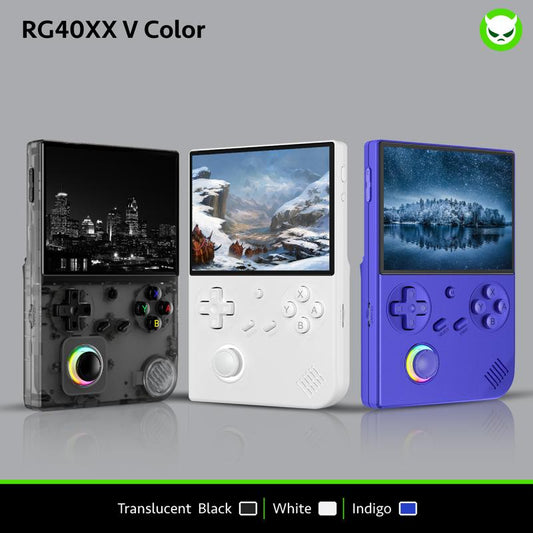 Anbernic RG40XX V Handheld Game Console【Buy 1 Get 1 4K HDMI Cable+1 Fancy Case+1 Type-C Cable】4.0-Inch IPS Screen 640:480 Linux 64-Bit Quad-Core ARM Cortex-A53 3200Mah 5G Wifi Bluetooth HDMI Output Ready to Play Gift Package