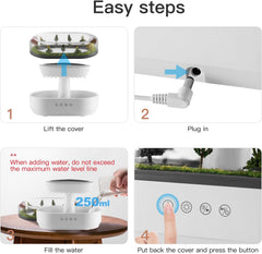 Raindrop Aroma Diffuser – Ultrasonic Air Humidifier & Essential Oil Diffuser