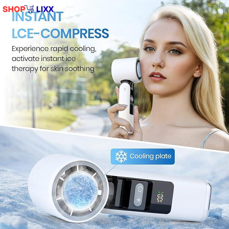 Portableairconditioner"3-In-1 Ice Cooling Portable Fan - USB Rechargeable, 10H Runtime, 100 Speeds with Ice Pad for Instant Chill, Ultra Quiet For