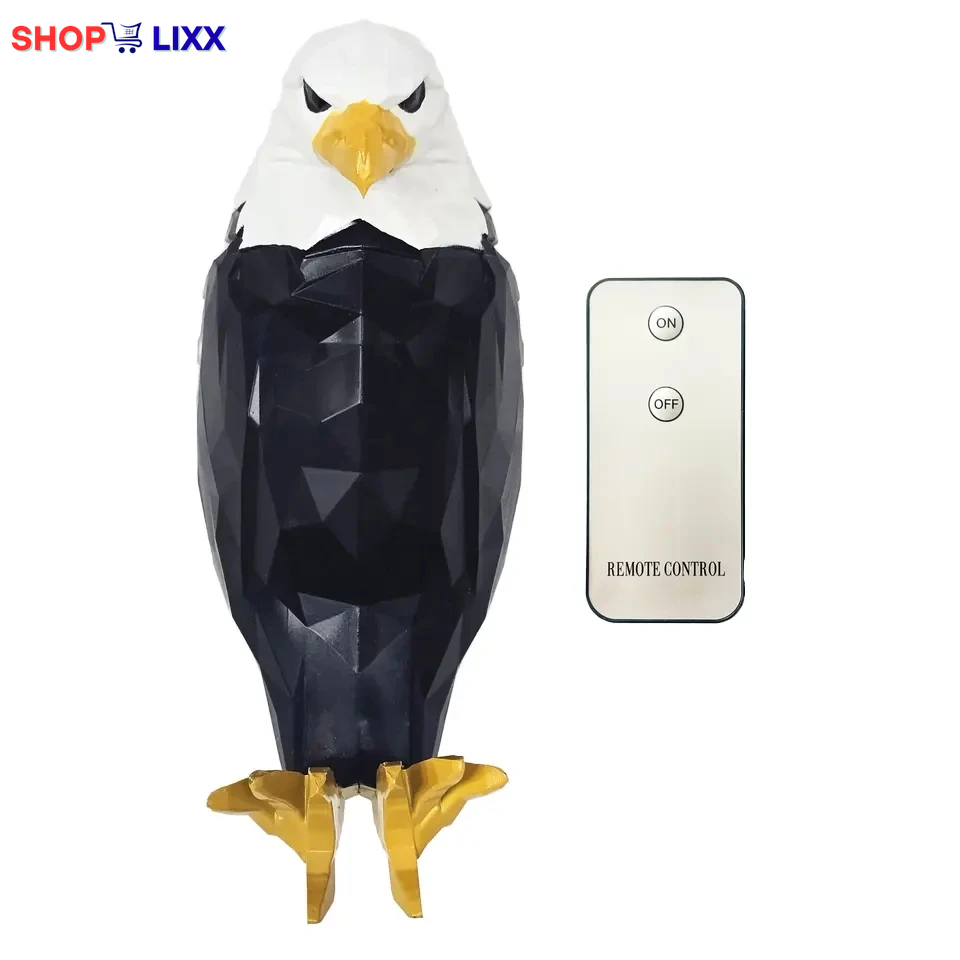 Bald Eagle Wall Light, Wall Mounted Eagle Lamp for Bedroom, Living Room, Hallway, Battery Operated Eagle Light