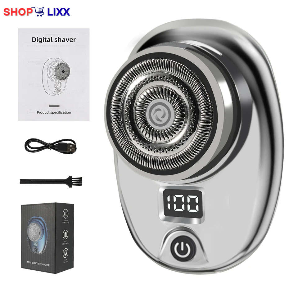 Mini Electric Razor Wet and Dry Washable Razor Fast Charging Digital Display Portable Electric Shaver 1 Hour Charge Time Upgrade