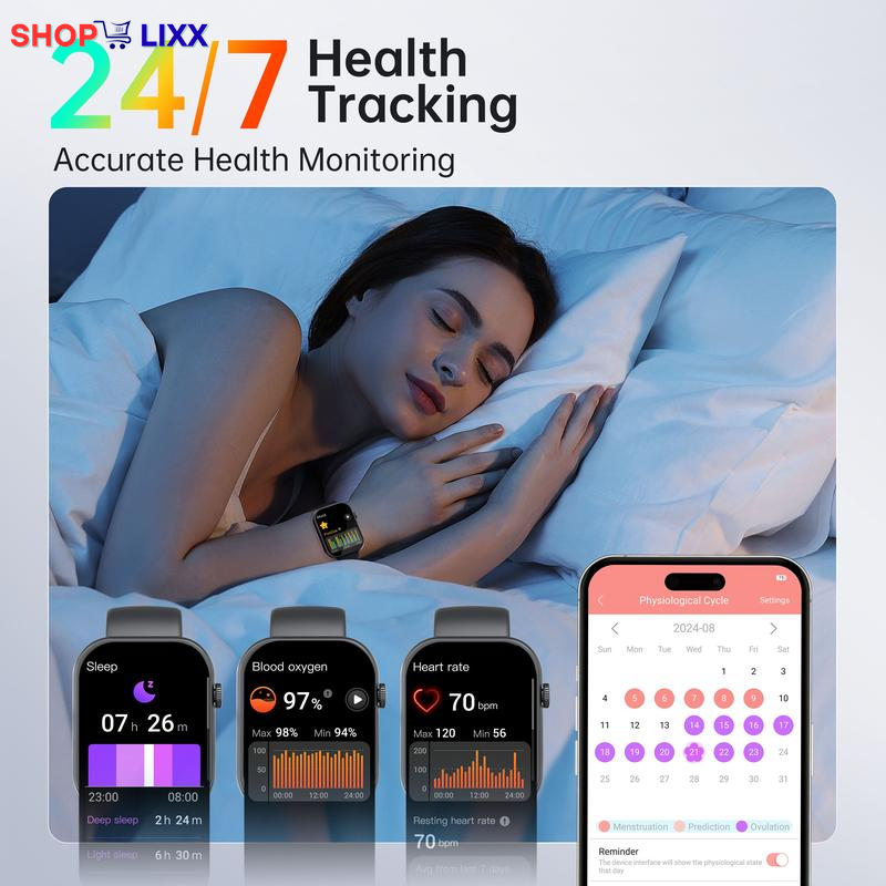 Smartwatch for Men & Women with Bluetooth Call – Fitness Tracker , 110+ Sports Modes, Call & Message Reminder, Customizable Watch Dials, Multifunctional Smartwatch