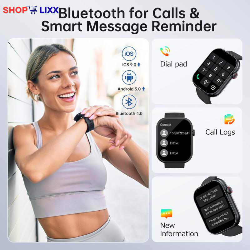 Smartwatch for Men & Women with Bluetooth Call – Fitness Tracker , 110+ Sports Modes, Call & Message Reminder, Customizable Watch Dials, Multifunctional Smartwatch