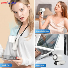 Portableairconditioner"3-In-1 Ice Cooling Portable Fan - USB Rechargeable, 10H Runtime, 100 Speeds with Ice Pad for Instant Chill, Ultra Quiet For