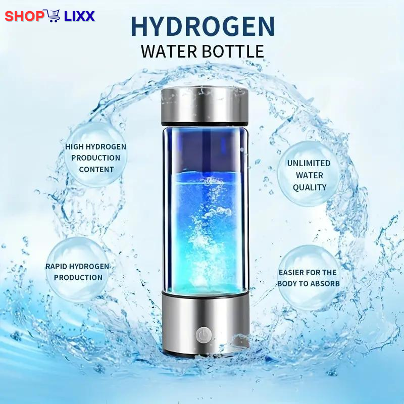 Hydrogen Water Bottle, USB Rechargeable Hydrogen Water Generator, Water Ionizer Machine, Drinking Supplies for Home, Office, Travel
