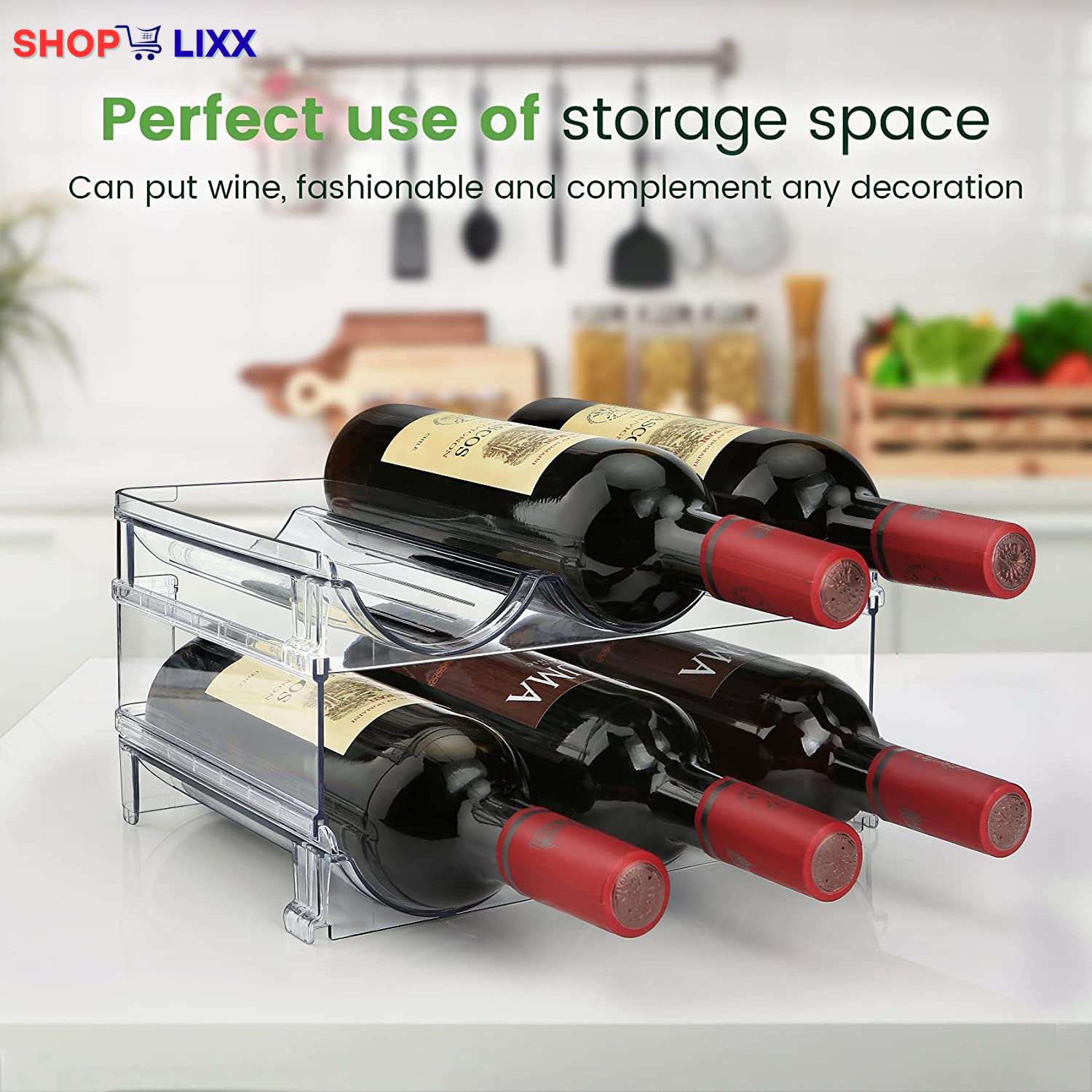 Water Bottle Organizer for Cabinet, Water Bottle Storage Organizer, 2 Packs Water Bottle Storage Rack, Water Bottle Holder for Cabinet, Stackable Water Bottle Storage Rack