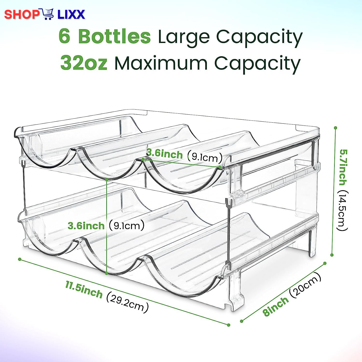 Water Bottle Organizer for Cabinet, Water Bottle Storage Organizer, 2 Packs Water Bottle Storage Rack, Water Bottle Holder for Cabinet, Stackable Water Bottle Storage Rack