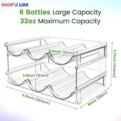 Water Bottle Organizer for Cabinet, Water Bottle Storage Organizer, 2 Packs Water Bottle Storage Rack, Water Bottle Holder for Cabinet, Stackable Water Bottle Storage Rack