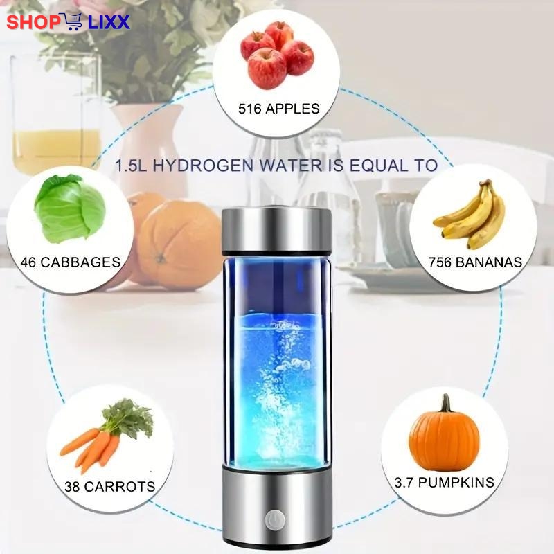 Hydrogen Water Bottle, USB Rechargeable Hydrogen Water Generator, Water Ionizer Machine, Drinking Supplies for Home, Office, Travel