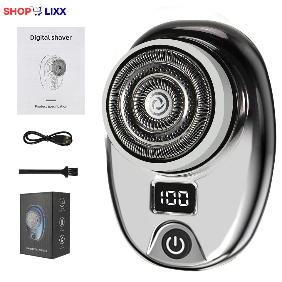 Mini Electric Razor Wet and Dry Washable Razor Fast Charging Digital Display Portable Electric Shaver 1 Hour Charge Time Upgrade